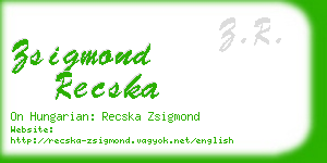 zsigmond recska business card